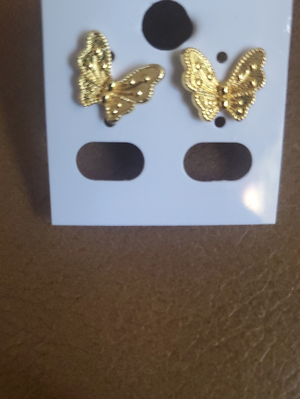 Earrings Goldtone Butterfly Stud  Fashion Jewelry Pierced New